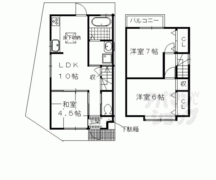 【上桂前田町貸家２－２１】間取