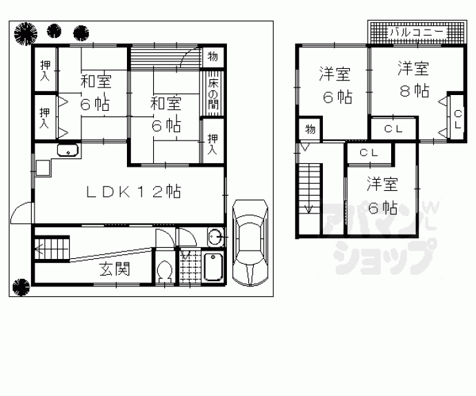 【桂坤一戸建２７－３】間取