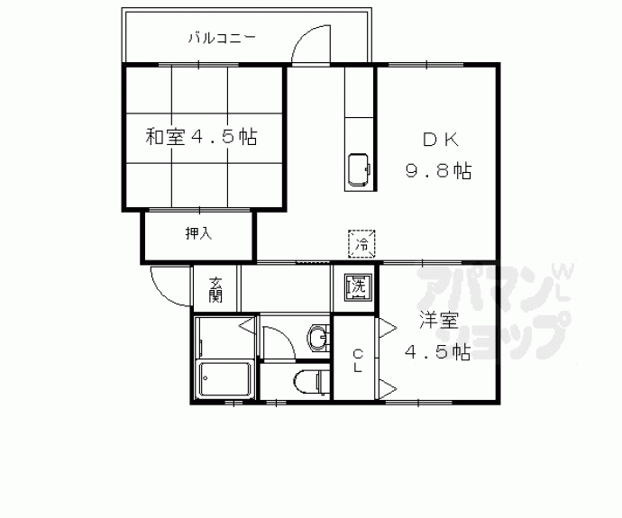 【樫原賃貸住宅】間取