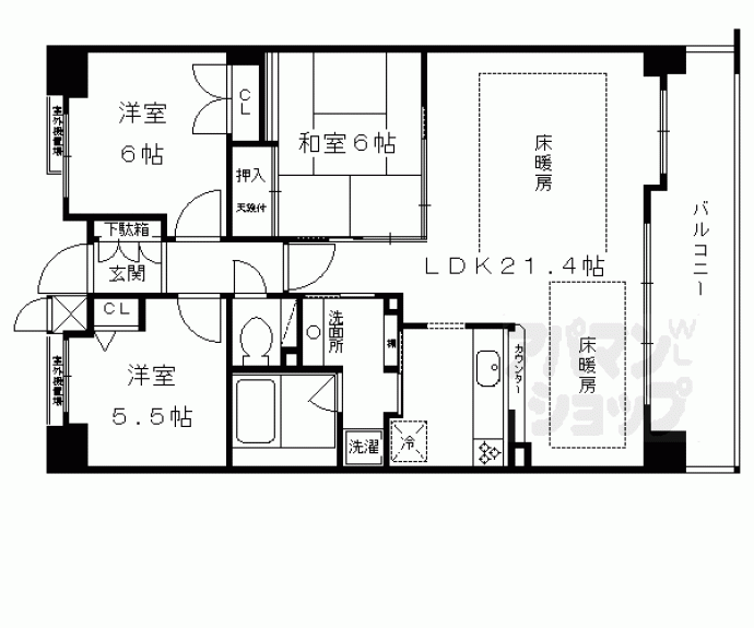 【パデシオン京都駅前】間取