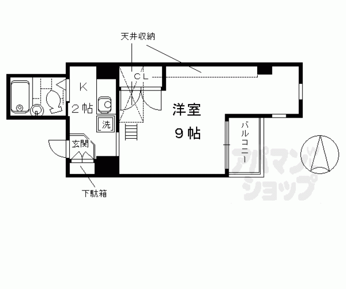 【ヤングヴィレッジ河原町】間取