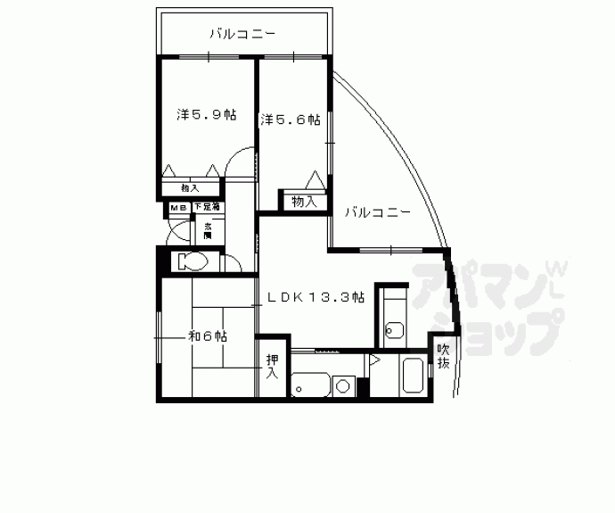 【メゾン七条新町】間取