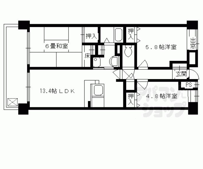 【サンサーラ２１Ⅱ】間取