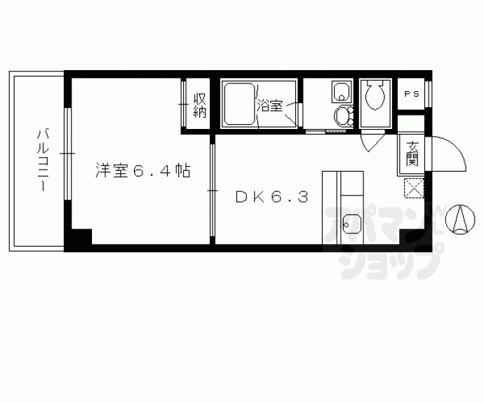 【西七条掛越町マンション】間取