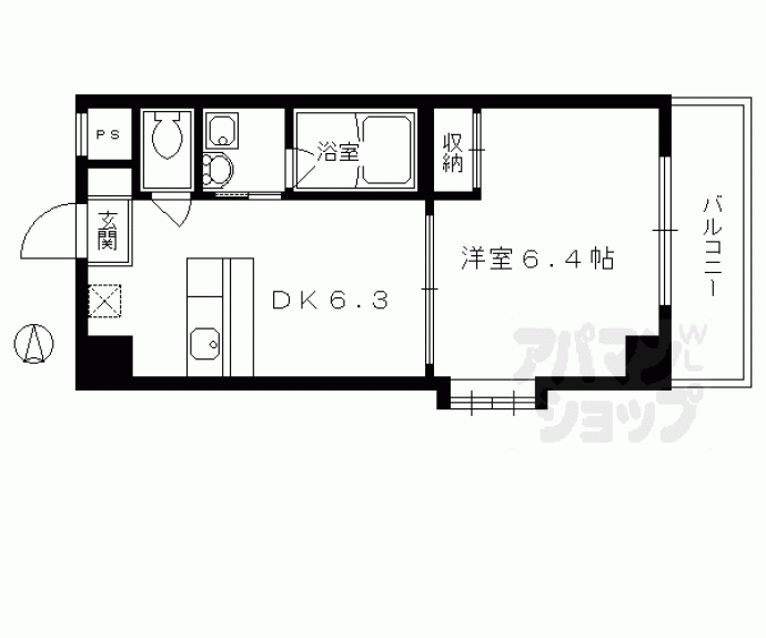 【西七条掛越町マンション】間取