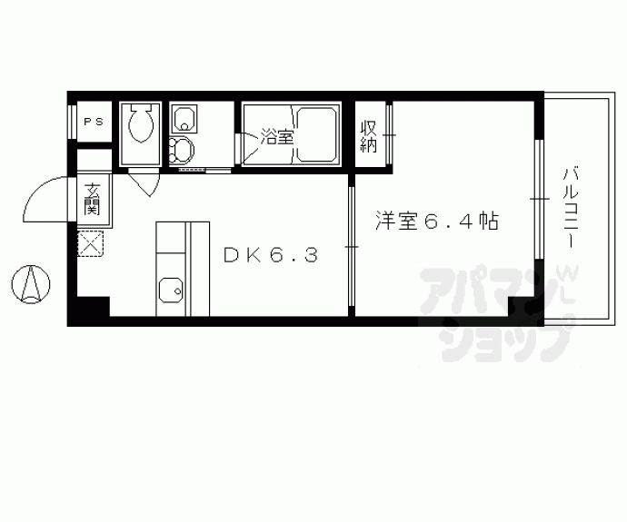 【西七条掛越町マンション】間取