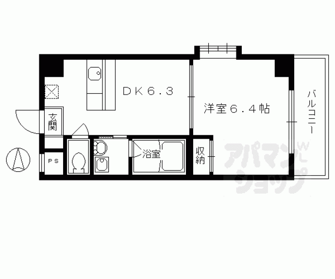 【西七条掛越町マンション】間取