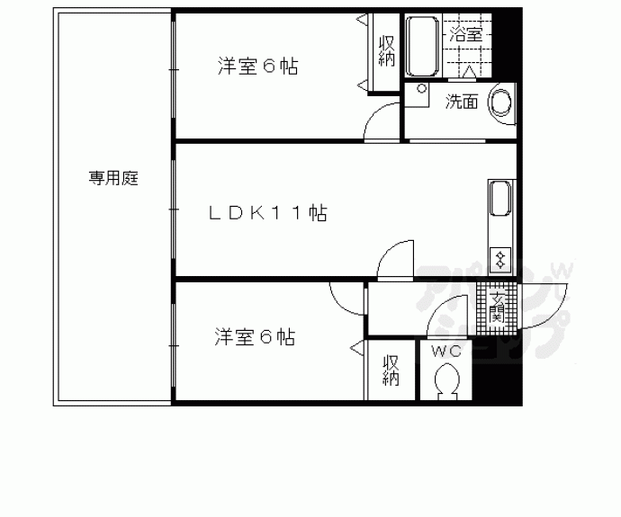 【ノースサイド西大路】間取