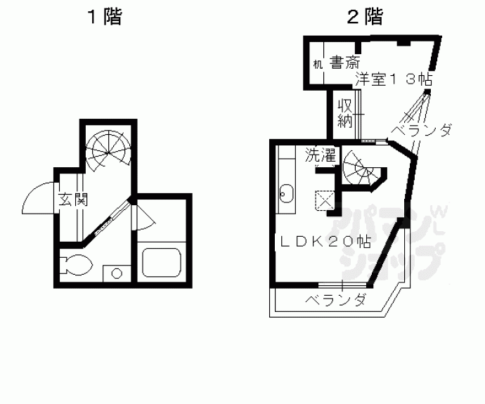 【ＰＡＲＫ　ＨＩＬＬＳ　ＯＹＡＫＥ　２】間取