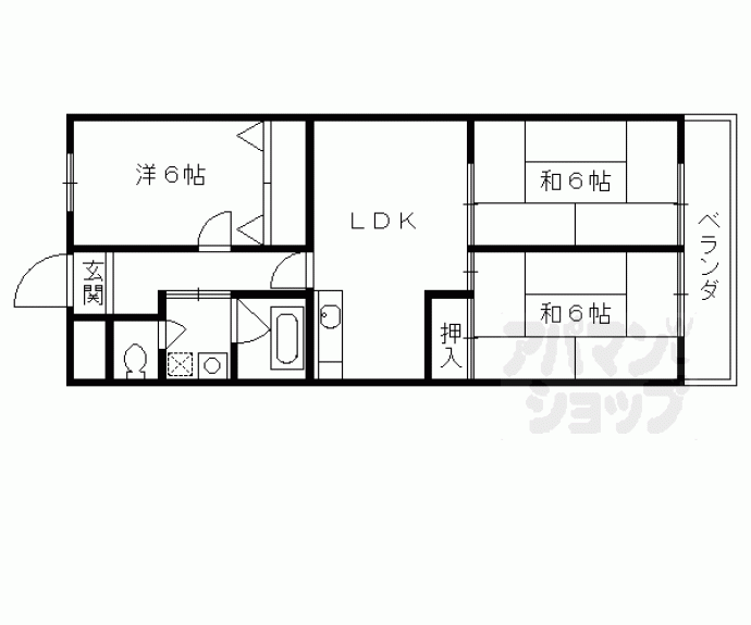 【コーポみむろ】間取