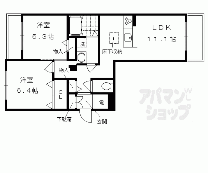 【シャーメゾン伏見桂川】間取