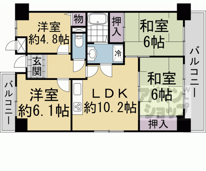 【ハイツ伏見桃山】間取