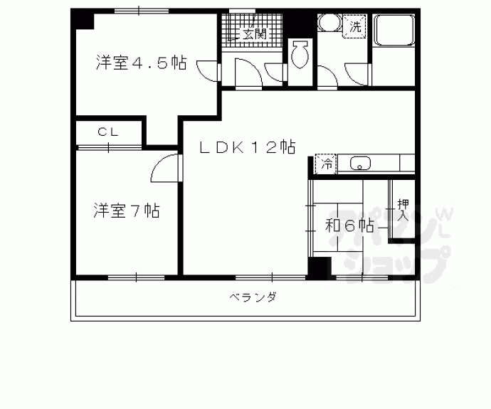 【信開ガーデンコート西大路】間取