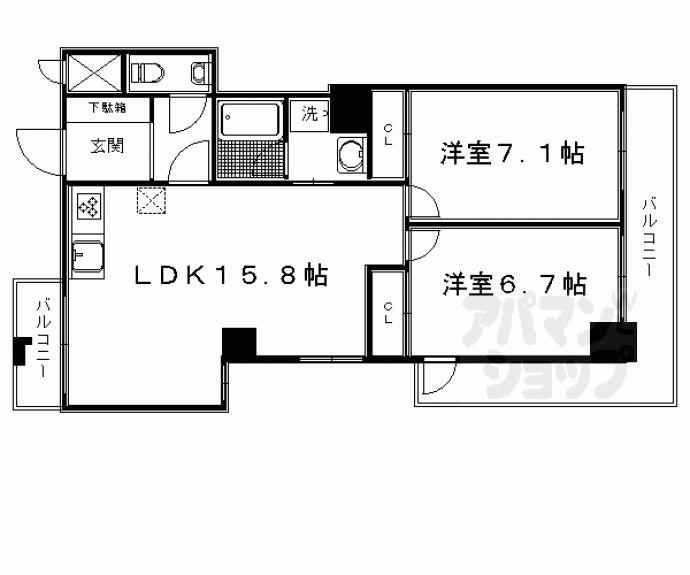 【大宮通今出川下ル薬師町マンション】間取