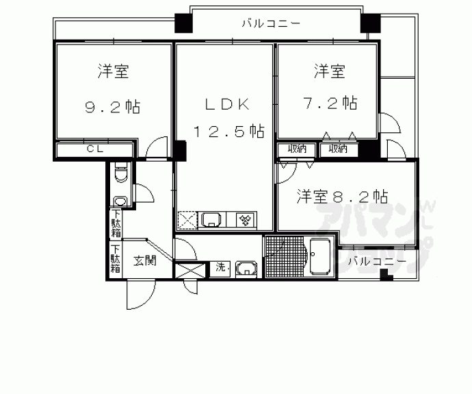 【大宮通今出川下ル薬師町マンション】間取