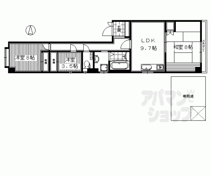 【パルティール四条】間取