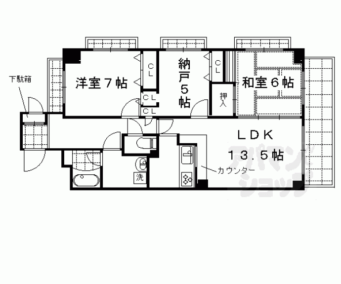 【二条聚楽町アーバンコンフォート】間取