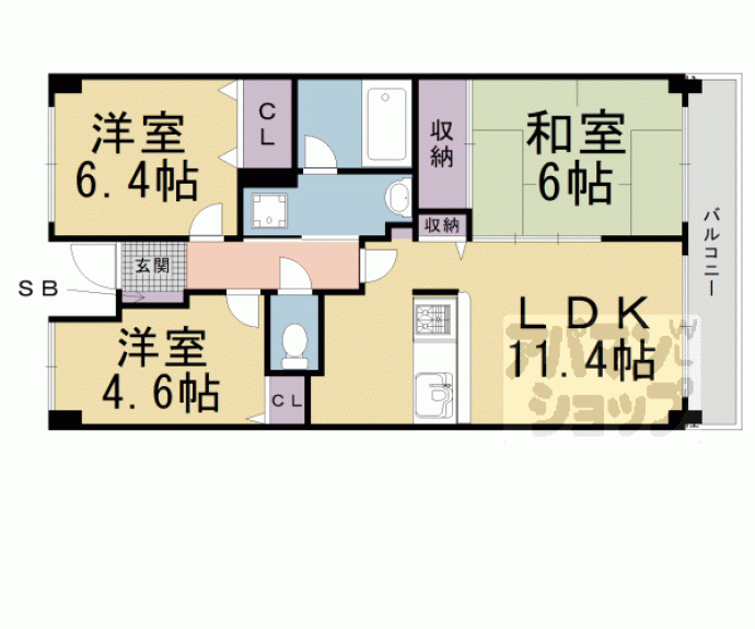 【二条聚楽町アーバンコンフォート】間取