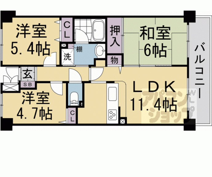 【二条聚楽町アーバンコンフォート】間取