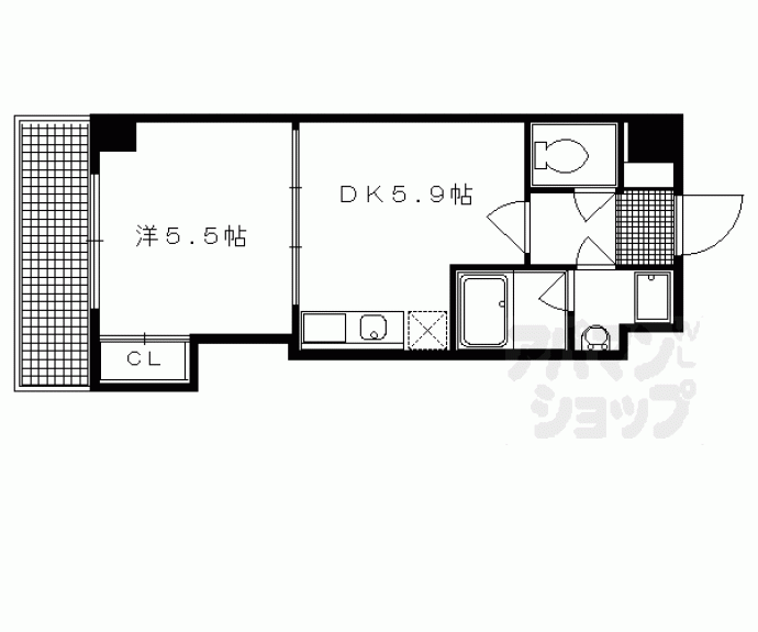 【千本通出水下ル十四軒町マンション】間取