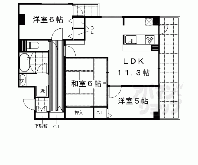 【ルイシャトレ二条城】間取