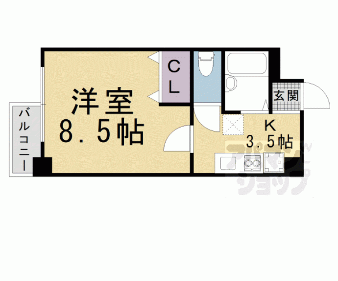 【ＣＩＴＹ　ＳＰＩＲＥ烏丸御池】間取