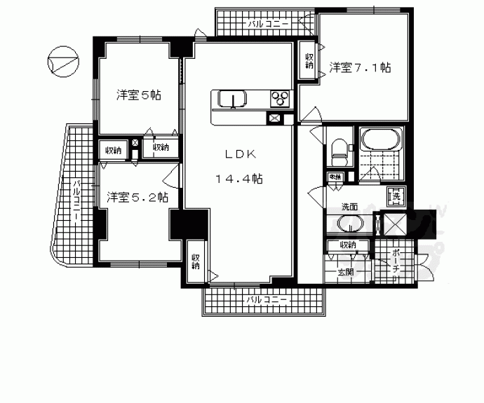 【プレサンス京都四条河原町ネクステージ】間取