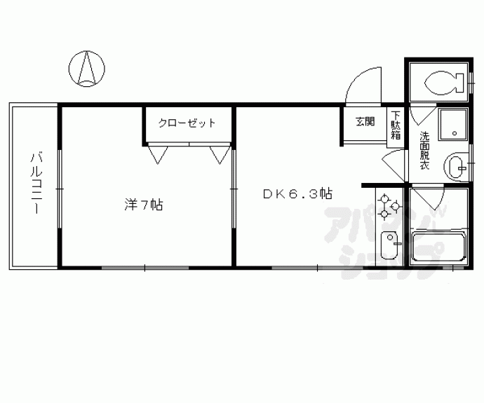 【高辻ハイツ】間取