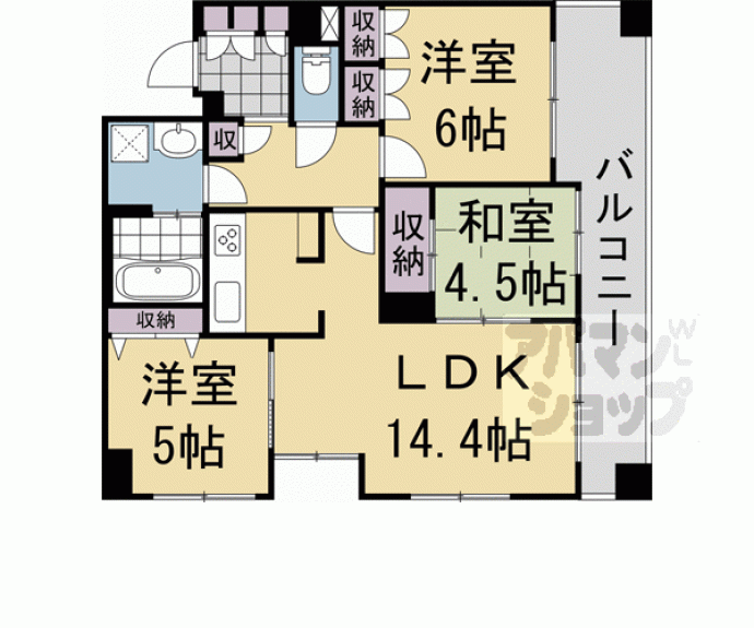 【レスタージュ御池高瀬川】間取