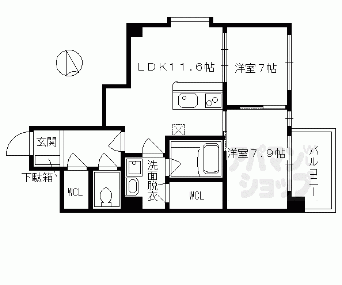 【Ｓ－ＦＯＲＴ知恩院前】間取