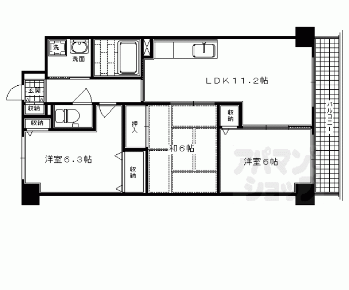 【グランディール堀川】間取