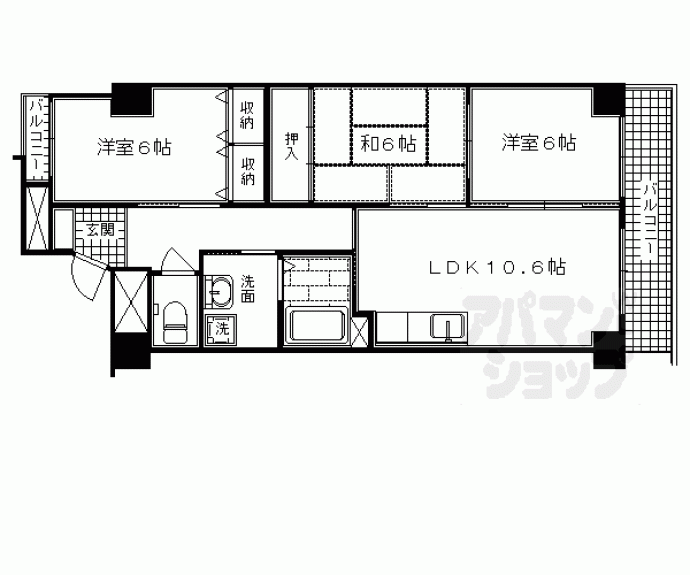 【グランディール堀川】間取