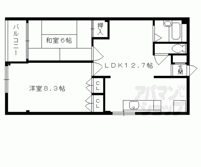 【富小路マンション】間取