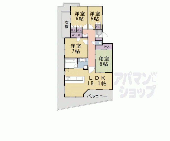 【グランクール河原町二条】間取