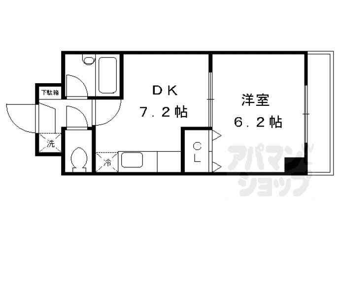 【シャルムーズ二条高倉】間取