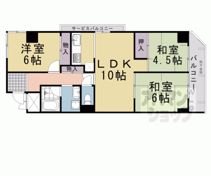 【日商岩井丸太町高陽院ハイツ】間取