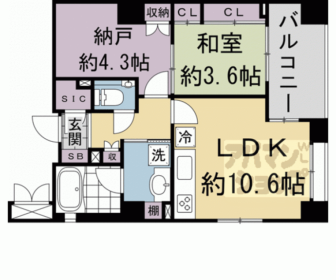 【コンフォール御所南】間取