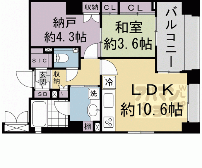 【コンフォール御所南】間取