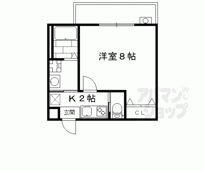 【ポアン北白川】間取