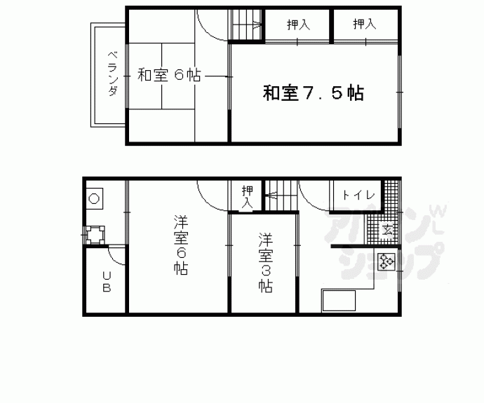 【高野西開町貸家２０－１１】間取