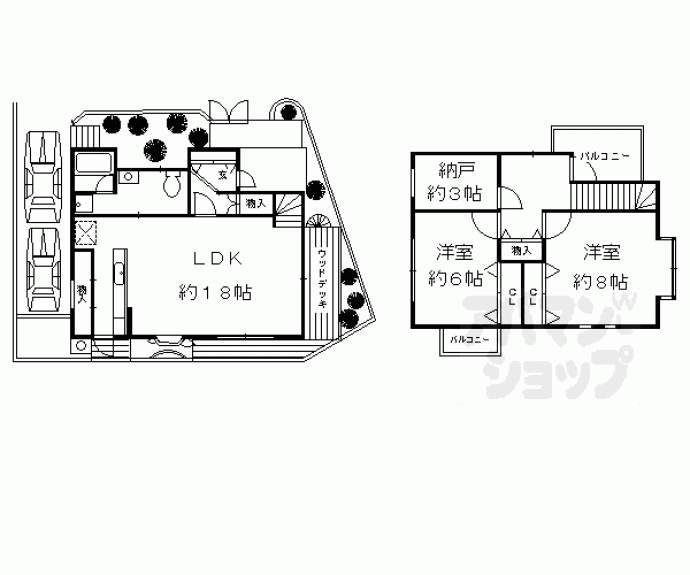 【静市市原町貸家８８７－３６】間取