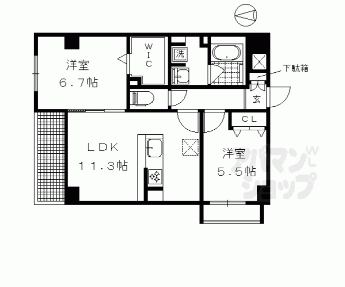 【ドルフ聖護院】間取