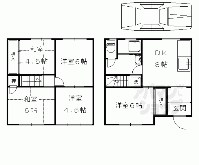 【岩倉忠在地町テラスハウス】間取