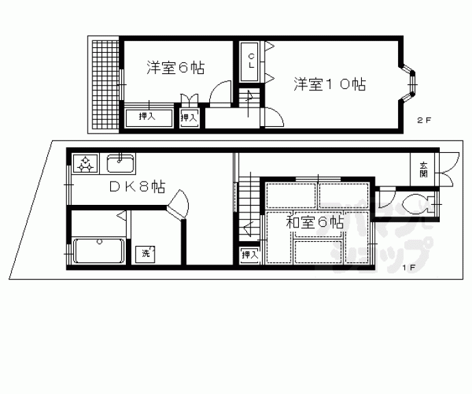 【下鴨泉川町貸家５８－２６】間取