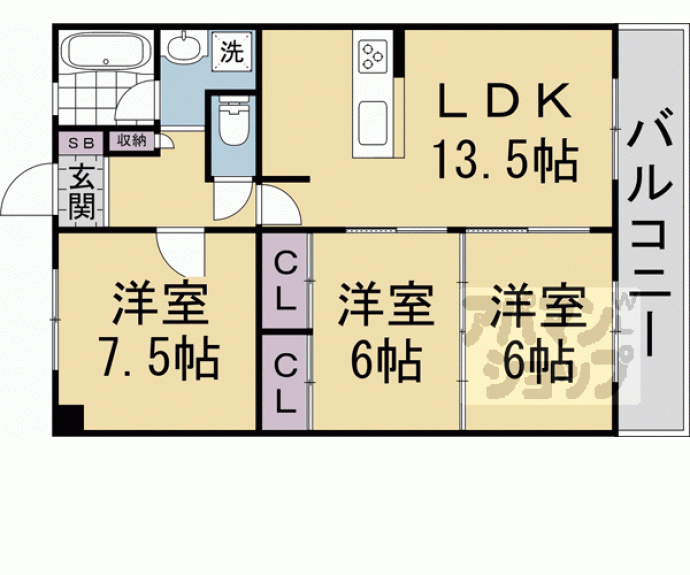 【第３４長栄ヴィラ大成さが】間取