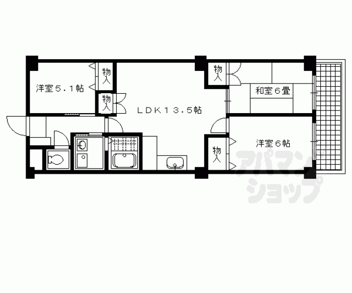 【エルスタンザ岩倉南】間取