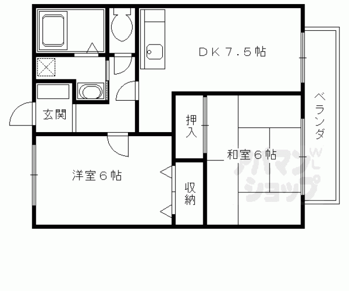 【ラ・ビルヌーブ桂】間取