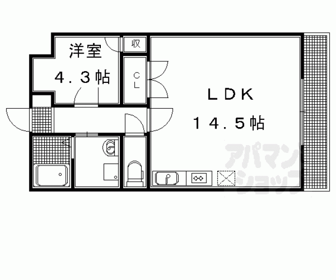 【チェリーブロッサム嵯峨野】間取