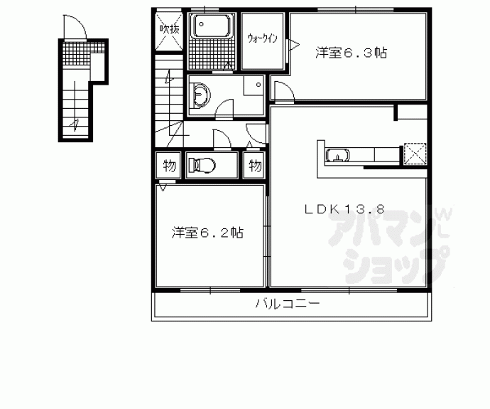 【ジャルディーノ・ア・カーサ　ドゥーエ】間取