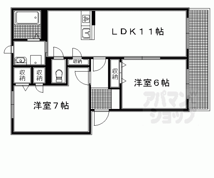 【シャーメゾン嵯峨野】間取